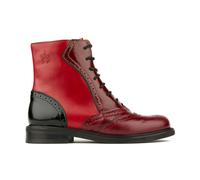 Embassy London Brick Lane Boots - Claret - Women's dark red leather oxford boot with brogue styling - UK 7 / EU 40 / US 9
