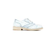 Embassy London Brick Lane - White Flowers - Women's contrast leather lace-up brogue - UK 4 / EU 37 / US 6