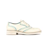 Embassy London Brick Lane - White & Light Blue - Women's contrast leather lace-up brogue - UK 8 / EU 41 / US 10