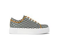 Embassy London Camila - Orange & Hexa Print - Women’s Chunky Leather Platform Trainer - UK 3 / EU 36 / US 5