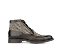 Embassy London Charles - Brown Check - Men's toe cap dressy leather boot in leather and textile - UK 11 / EU 45 / US 12