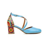 Embassy London Dannii - Blue Signature - Women's leather closed toe comfortable 2.4 inch heel sandal - UK 9 / EU 42 / US 11