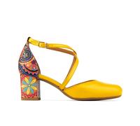 Embassy London Dannii - Yellow Signature - Women's 2.4 inch block heel closed toe leather sandal - UK 9 / EU 42 / US 11