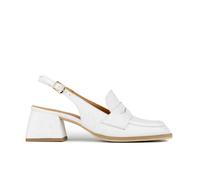 Embassy London Diana - Wedding White Women's 2.4 inch block heel sling backs in white floral emboss leather - UK 9 / EU 42 / US 11