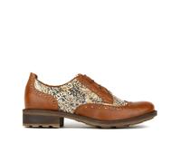 Embassy London DreamFiters - Brown Signature - Women's round toe leather derby shoe on durable rubber sole - UK 8 / EU 41 / US 10