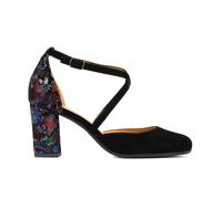 Embassy London Kylie - Black Flower - Women's strappy 3 inch heel in black suede leather - UK 7 / EU 40 / US 9