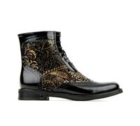 Embassy London Mantis - Black Gold - Women's higher ankle oxford boot with wingtip and broguing - UK 8 / EU 41 / US 10
