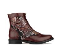 Embassy London Mantis - Floral & Burgundy - Women's above-the-ankle lace-up boot with brogue & paisley detailing - UK 11 / EU 44 / US 13