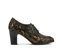 Embassy London Roulette - Gold feathers - Women's leather heeled oxford lace-up - UK 9 / EU 42 / US 11