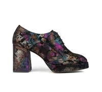 Embassy London Roulette Platform - Black Foil - Women's leather oxford pump with platform and block heel - UK 6 / EU 39 / US 8