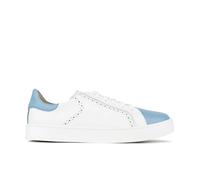 Embassy London Serena - White & Blue - Women’s Leather Trainer with Brogue Details - UK 8 / EU 41 / US 10
