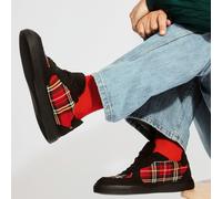 Embassy London Strada - Black & Red Tartan - Men's Tartan Leather & Suede Trainer - UK 6.5 / EU 40 / US 7.5