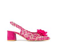 Embassy London Velora - Pink - Mid heel sling back sandal with woven leather upper and satin bow - UK 4 / EU 37 / US 6