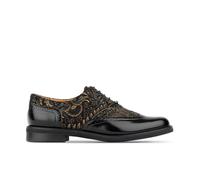Embassy London Vivienne - Black & Gold - Women's leather almond toe lace up oxfords in black & gold - UK 10 / EU 43 / US 12