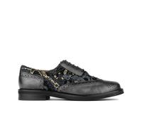 Embassy London Vivienne - Black & Grey & Gold - Women's oxford lace-up shoe with brogue details - UK 11 / EU 44 / US 13