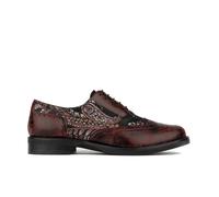 Embassy London Vivienne - Floral & Burgundy - Women's oxford lace-up shoe with brogue details - UK 5 / EU 38 / US 7