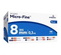 Embecta Micro-Fine 0.3ml U-100 with 30G 8mm Syringe | Multipurpose Use Syringe | Latex-Free, CE Certified, Pack of 100