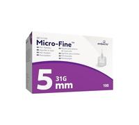 Embecta Micro-Fine Pen Attachments 31G x 5mm - Pack of 100 | Ultra-Thin Wall Technology for Smooth Experience | Compatible with Most Pens | Model No: 321098 | Latex-Free & Sterile Pen Attachments