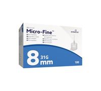 Embecta Micro-Fine Pen Attachments 31G x 8mm - Pack of 100 | Ultra-Thin Wall Technology for Smooth Experience | Compatible with Most Pens | Model No: 321100 | Latex-Free & Sterile Pen Attachments