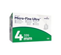 Embecta Micro-Fine Pen Attachments 32G x 4mm - Pack of 100 | Ultra-Thin Wall Technology for Smooth Experience | Compatible with Most Pens | Model No: 321097 | Latex-Free & Sterile Pen Attachments