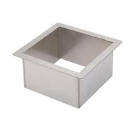 Embedded Built-in Trash Chute Cover, Square Drop-in Trash Can, 304 Stainless Steel Countertop Open Top Waste Chute, Brushed Silver Recessed Garbage Bin for Kitchen Restaurant Coffee Bar,160mm(180mm)