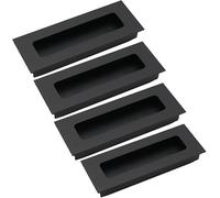 Embedded Door Handle,Recessed Pulls,Door Handles,Recessed Pulls Aluminum Alloy Sliding Door Cabinet Drawer Handles Pack of 4,(96mm(Black))