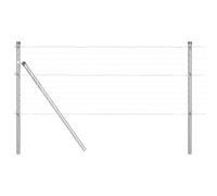 Fence posts Grey 3.2x3.2x200cm Powder-coated Galvanized Steel Outdoor 26pcs