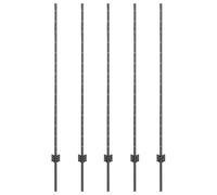 Fence post 5pcs Silver 100x8.5x1.6cm Steel Painted Outdoor Durable Support Pack