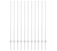 Fence post Grey 60 cm Steel Painted Outdoor Cylindrical Garden Support Kit 11pcs
