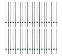Fence Post 140cm Green Steel Painted Cylindrical Outdoor Pack of 44 for gardens
