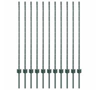 vidaXL Fence Post 11 pcs Green 120 cm Steel