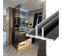 Embedded Frameless Shower Partition Door Fixed Channel, Aluminum Alloy Heavy Duty Glass Retaining Slot, Hotel Bathroom Panels Guide(W12mm(1/2"),L2.5m/8.2ft)