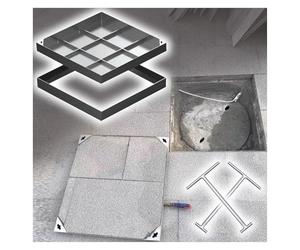 Embedded Septic Tank Lid Cover with Base & Lift Hooks Drainage Protection Plate for Sewers Driveways Communities and Public Spaces