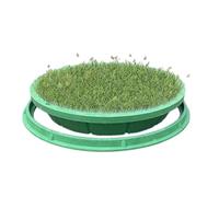 Embedded Septic Tank Lid with Pull Hole -SMC Resin Manhole Cover & Frame for Garden Lawn 19.7"x19.7" (50x50CM) Planting Grass Pot Well Cover