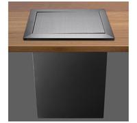 Embedded Trash Can Countertop Inserted Trash Chute, Stainless Steel Round Waste Bin with Lid, Recessed Flap Lid for Bathroom Office