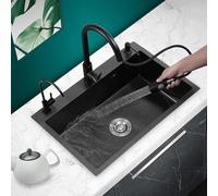 Embedded Undermount Kitchen Sink with Built-in Multi-Mode Faucet - Stainless Steel, Easy Clean, Modern Design for Stylish Home Kitchens