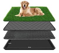 Embellbatt 60 * 90CM Dog Grass Pad with Tray, Dog Potty Grass for Puppy Training, Artificial Fake Grass for Dogs to Pee on Indoor Outdoor Dog Training Floor Protection Trays