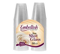Embellish Crystal Clear Hard Plastic 2oz Clear Shot Glass Pack of 50