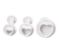 Embellish Shape with Embossing Dia. 2+2.3+3cm, White, 3pcs