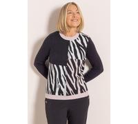 Embellished Animal Patchwork Print Jumper Anna Rose Black L
