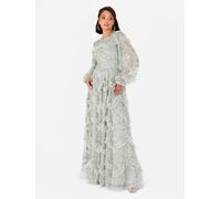Embellished Blouson Sleeve Maxi Dress Maya Deluxe Mint 12