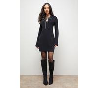 Embellished Bow Knitted Dress Oasis Black L