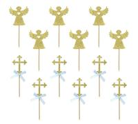 Embellished Cakes 24 Pieces / 2 Pieces of Angel Shaped Cake Decoration Sparkling Cake Selection Cupcake Decoration Party Supplies, Suitable for Weddings, Birthdays and Holidays Happy Birthday