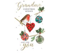 Embellished Grandma Just for You Champagne Hand-Finished Christmas Greeting Card XCDC442