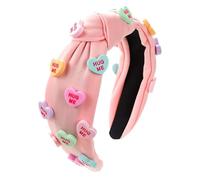 Embellished Hair Bands | Spa Headband Knotted Valentine's Day Face Wash Headband - Seasonal Decors, Love Heart Hair Wraps for Spa,Wedding, Beach, Dating