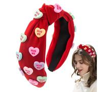 Embellished Hair Bands, Valentine Headband for Women | Fashion Spa Headband Face Wash Headband - Makeup Headwear, Seasonal Headband Decorations, Hair Wrap for Spa, Country Concert, D