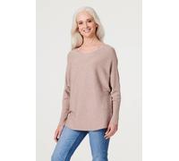 Embellished Long Sleeve Knit Top Izabel London Brown M