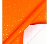 Embellished Metallic Gold and Silver Irregular Foil Dots On Neutral Solid Orange Gift Wrapping paper - 1 Mini Roll 17 X 10 ft Per roll 14.1 sq.ft.ttl -With Silk Soft Touch Perfect for Birthday Wedding