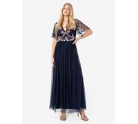 Embellished Navy Spot Mesh Maxi Dress Maya Deluxe Dark Navy 22
