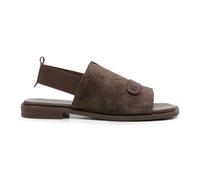Embellished Open-Toe Sandals - female - Sergio Moretti - Flat Sandals - Brown - 8 UK - Shoes 8 UK